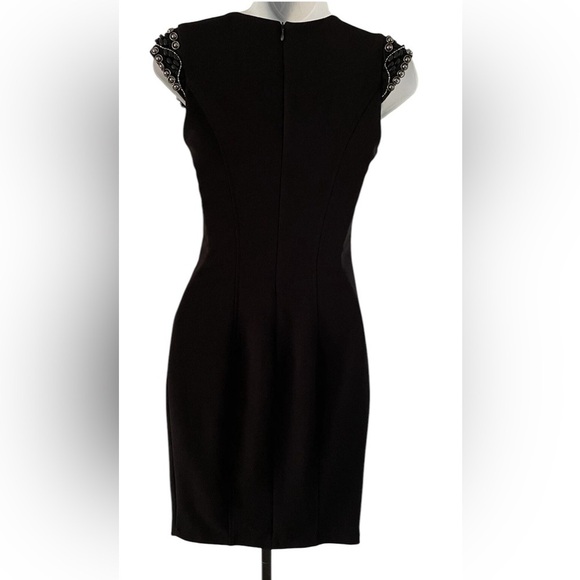 XOXO Semi Formal Black Cocktail Dress with Embellished Sleeves Vintage Y2K - Picture 3 of 9
